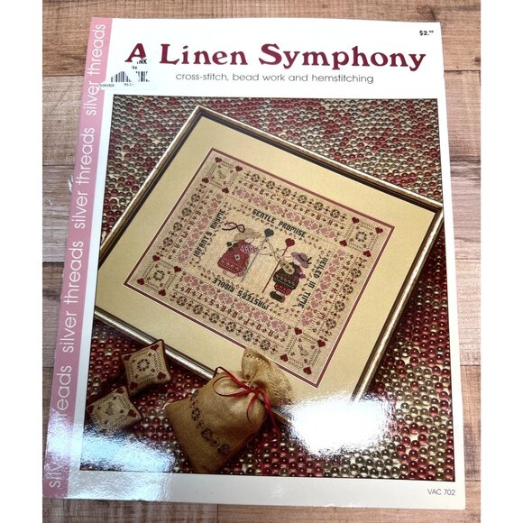 A Linen Symphony Cross-Stitch Beadwork Pattern By The Vanessa-Ann Collection VAC - Picture 2 of 3
